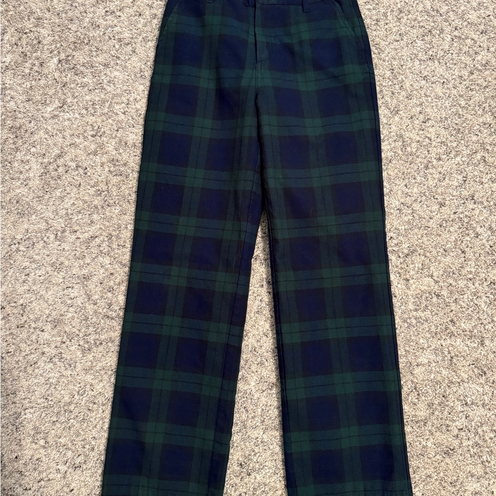 The Beaufort Bonnet Company Men's Navy and Forest Plaid Pants